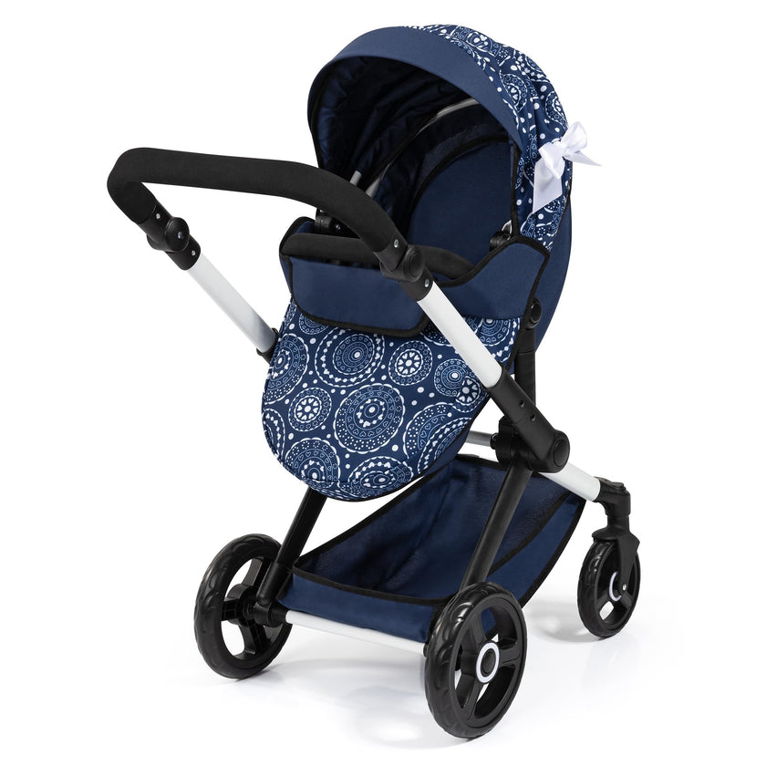 Bayer Design - XEO - DOLL PRAM BLUE WITH WHITE PATTERNS