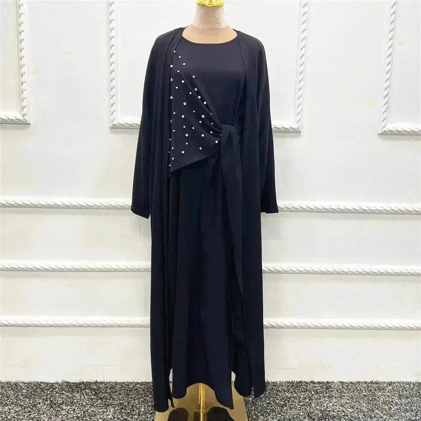 Beaded Women's Arab  Solid Color Two-piece Suit