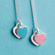Beautiful copper-plated silver double heart necklace