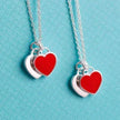 Beautiful copper-plated silver double heart necklace