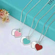 Beautiful copper-plated silver double heart necklace