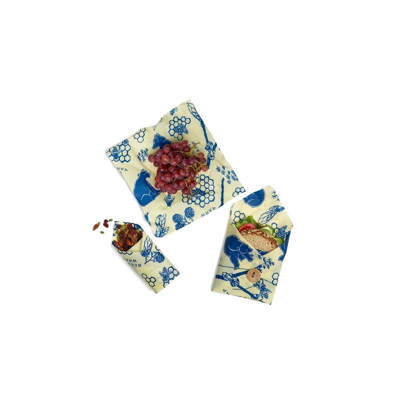 Bees Wrap - Bee's & Bears Lunch Pack 3/St Assorted Sizes