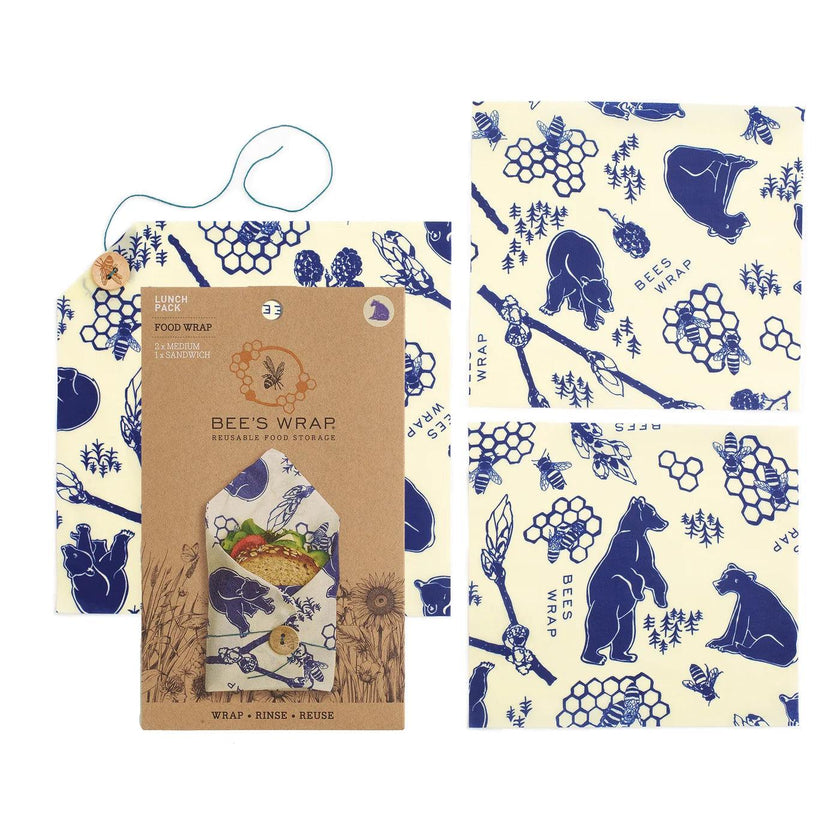 Bees Wrap - Bee's & Bears Lunch Pack 3/St Assorted Sizes