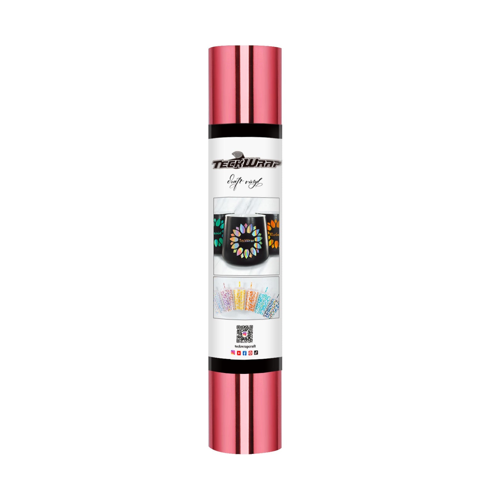 TeckWrap Bubble Free Mirror Chrome Adhesive Vinyl - Begonia Rose | Lustrous & Bubble-Free