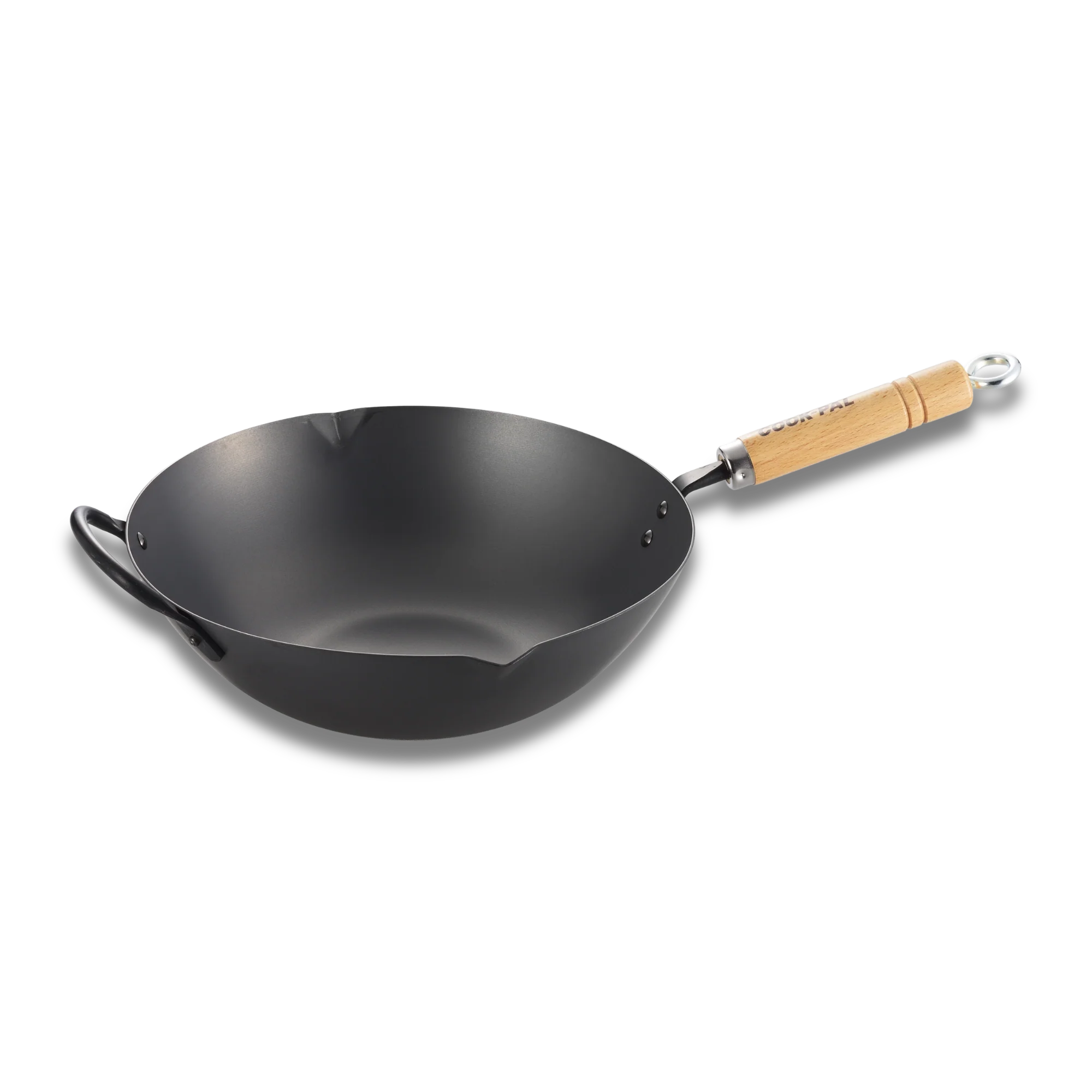 Yoshikawa Japan |  Cook-Pal Ren Nitrided Carbon Steel Wok 36cm - Made in Japan