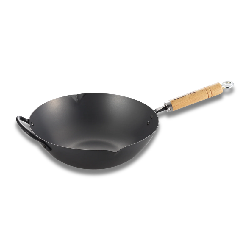 Yoshikawa Japan |  Cook-Pal Ren Nitrided Carbon Steel Wok 36cm - Made in Japan