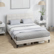 Harper Queen Size Bed Frame with Upholstered Headboard-Cream White