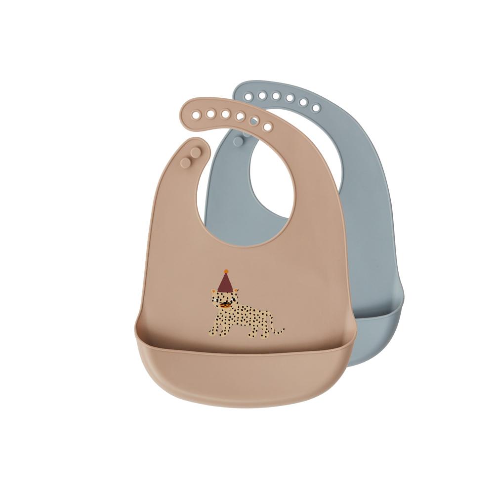 Bib Leopard - Pack of 2 - Rose