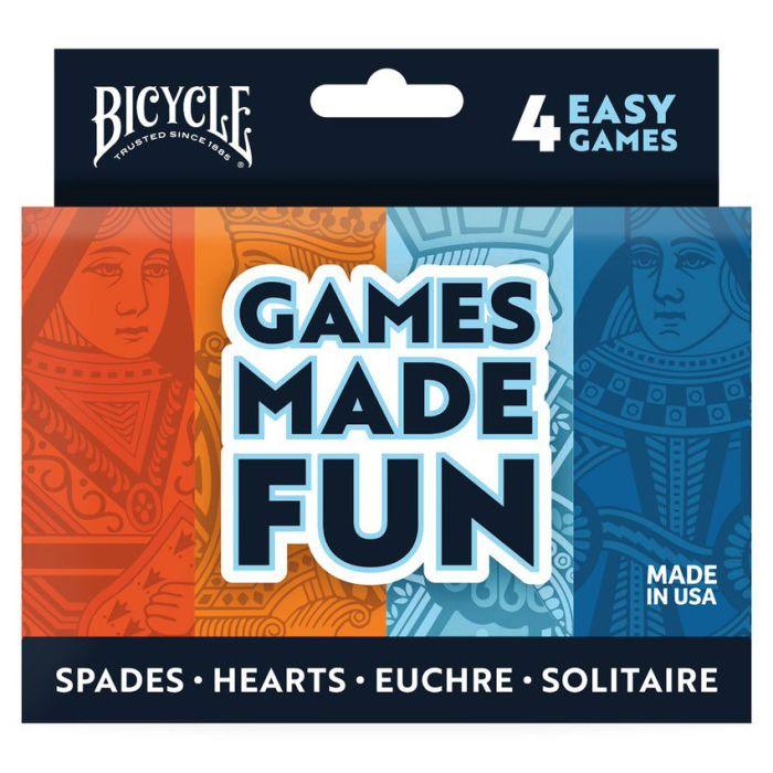 Bicycle - 4Pk Assorted ( Hearts, Spades, Euchre, Solitaire )