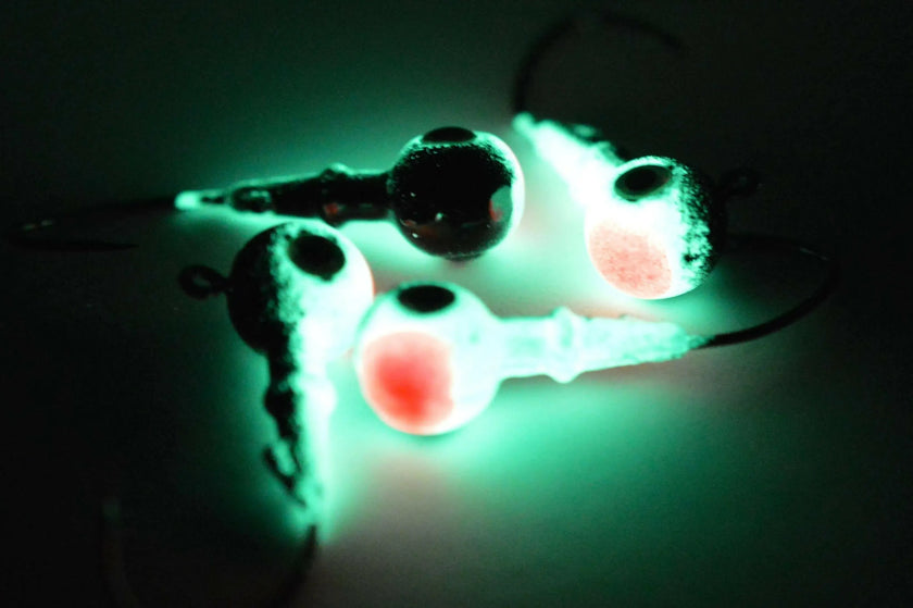 🍁Big Sky Mean Machine 1/4oz Glow Jig Heads 4/pack