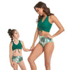 Women's Printed Parent-Child Split Bikini Set – 3 Colors S–XL