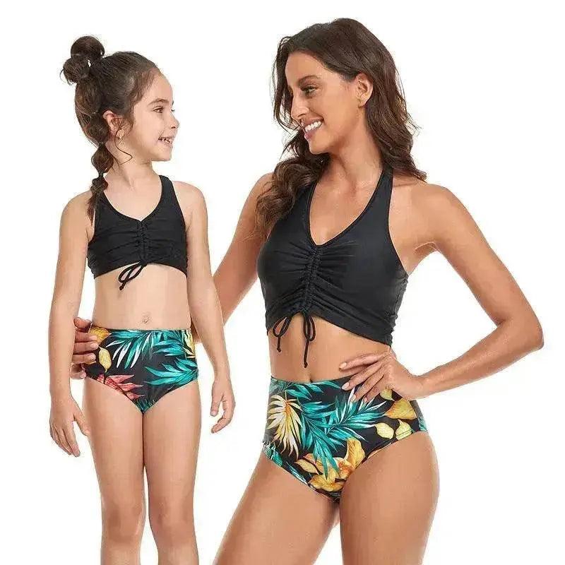 Women's Printed Parent-Child Split Bikini Set – 3 Colors S–XL