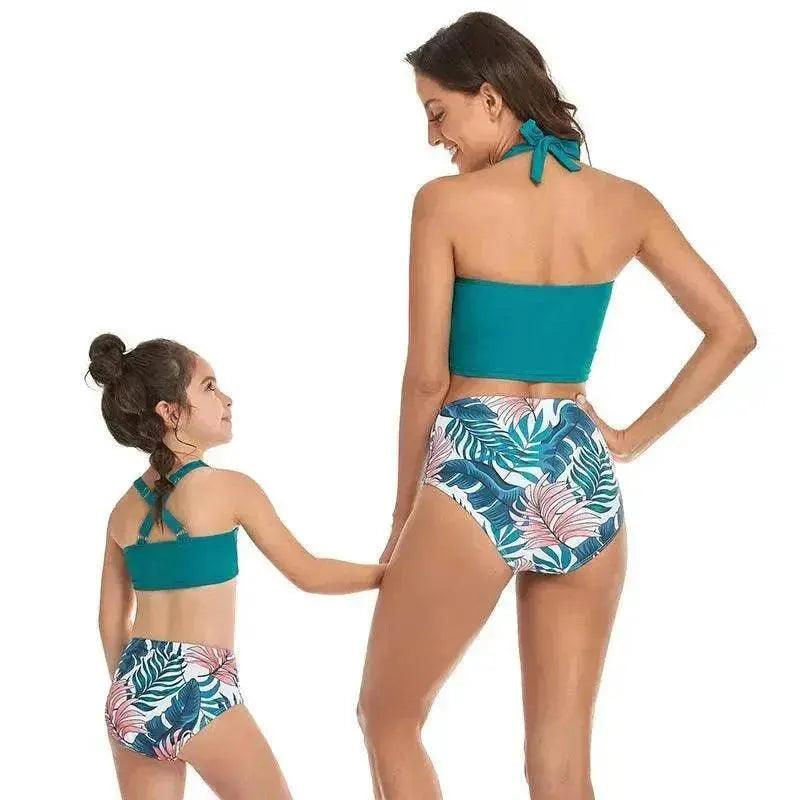 Women's Printed Parent-Child Split Bikini Set – 3 Colors S–XL