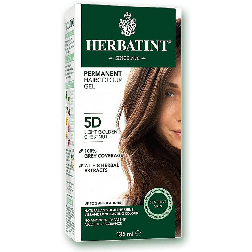 BioForce - Herbatint - Permanent Hair Color - D5 Light Golden Chestnut - 135ml