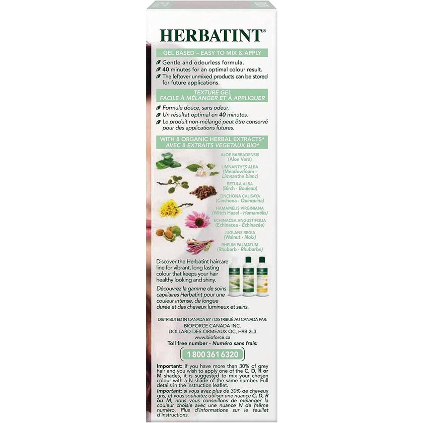 BioForce - Herbatint - Permanent Hair Color - D5 Light Golden Chestnut - 135ml