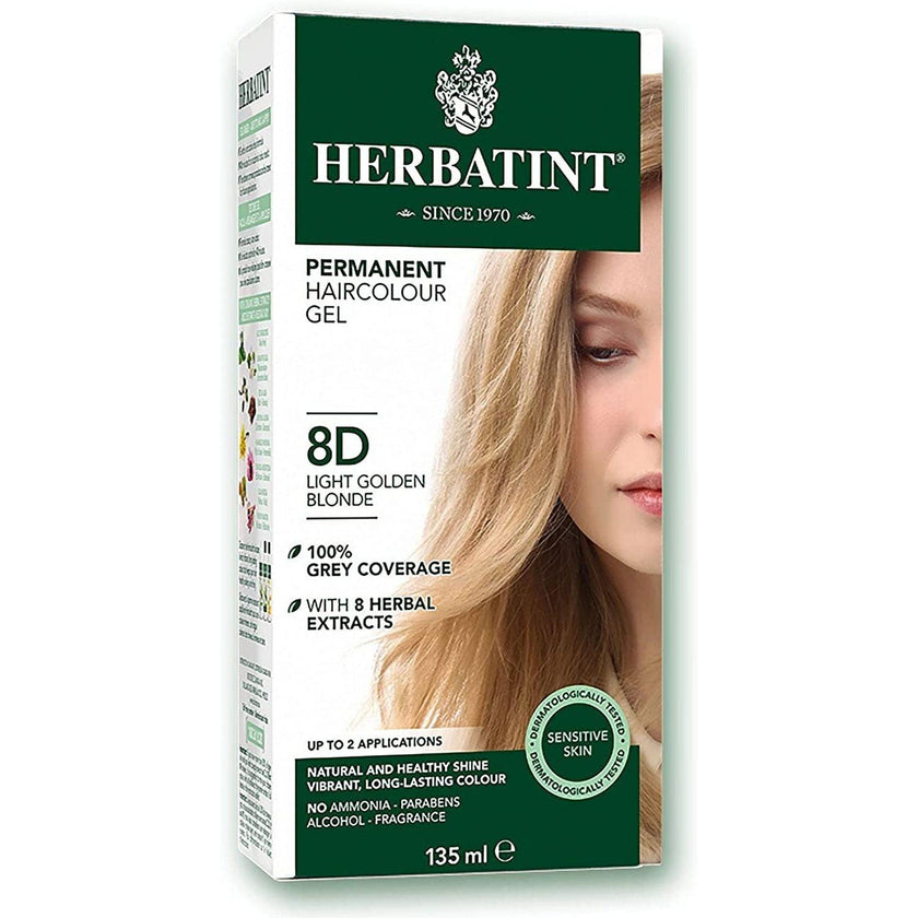 BioForce - Herbatint - Teinture capillaire permanente - D8 Blond Doré Clair - 135ml
