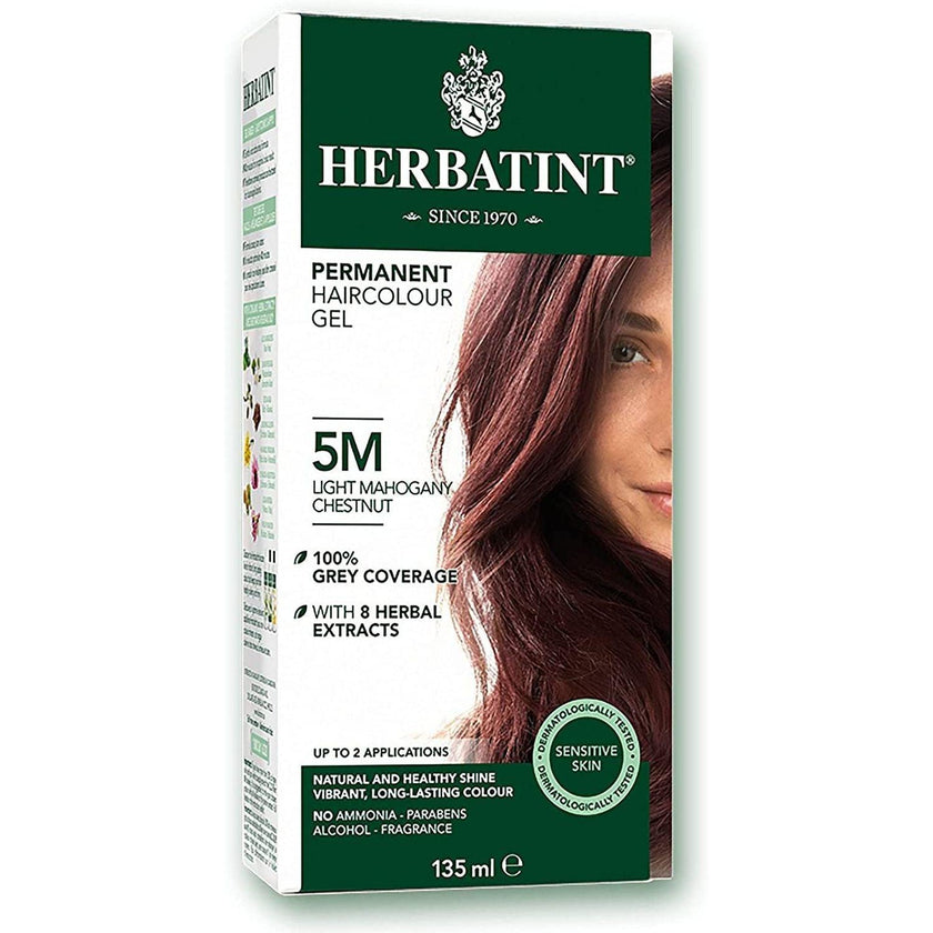 BioForce - Herbatint - Permanent Hair Color - M5 Light Mahogany Chestnut - 135ml