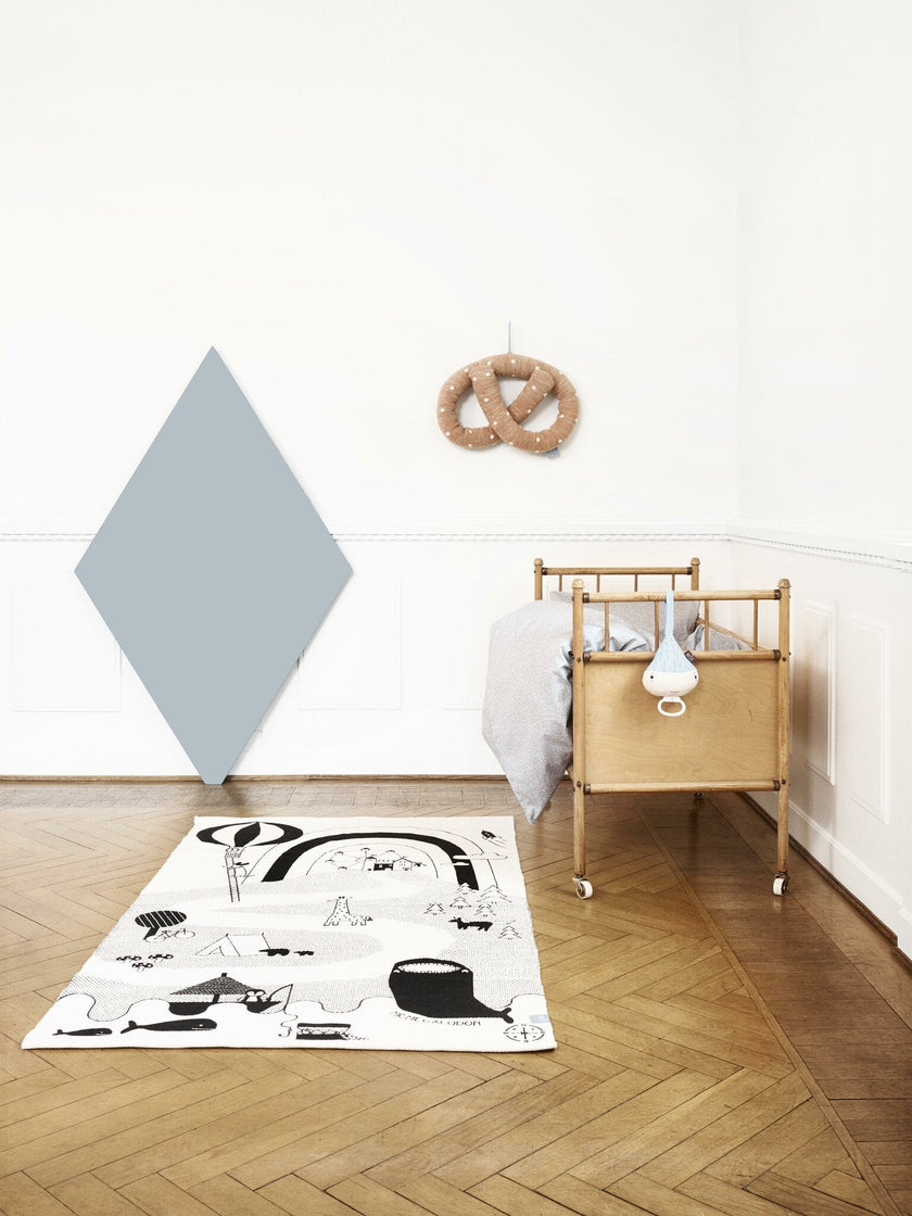 Mr. Megalodon Adventure Rug - Offwhite / Black