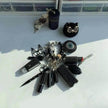 Black Lightning Keychain  Shiny 15pcs Keychain Set