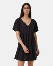 Hemp Button Front Swing Dress