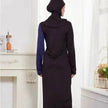 Black Women's Arab  2 Pieces Sets Long Sleeve Top Dress and Pants Abaya Outfits