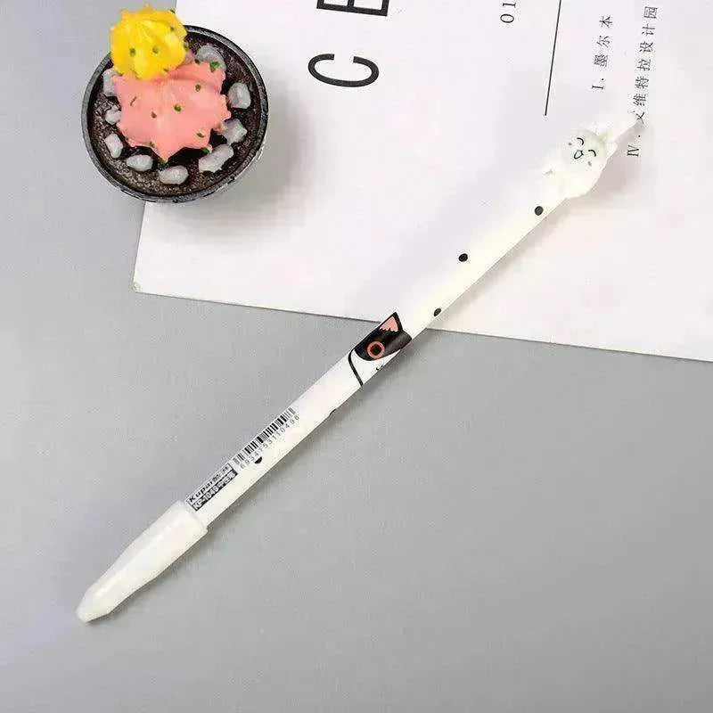 Black & White Cat Pattern Office School Supplies Gel Pen