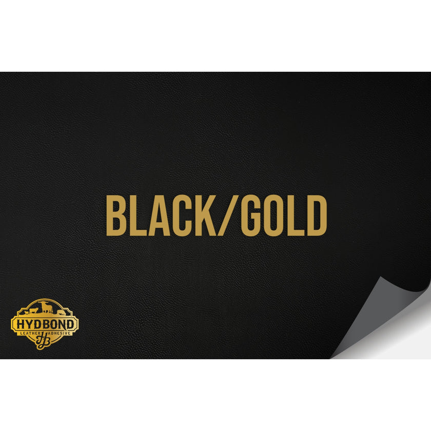 NO ADHESIVE BLACK/GOLD LEATHERETTE SHEET (12