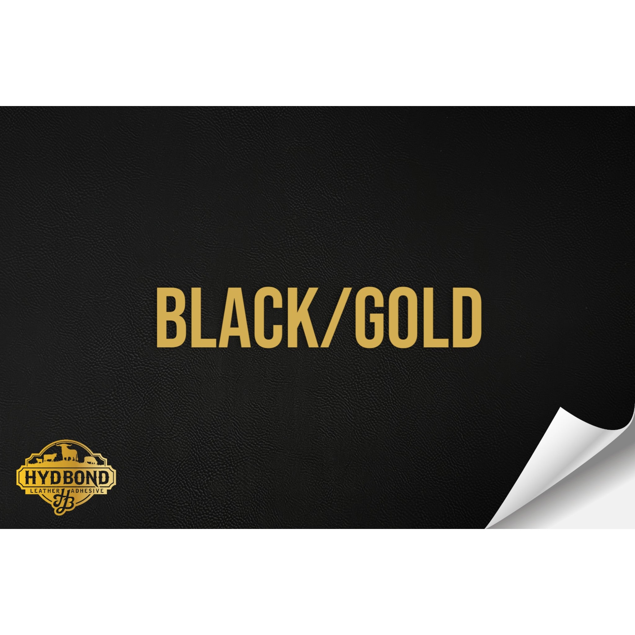 BLACK/GOLD WITH ADHESIVE HYDBOND LEATHERETTE SHEET (12