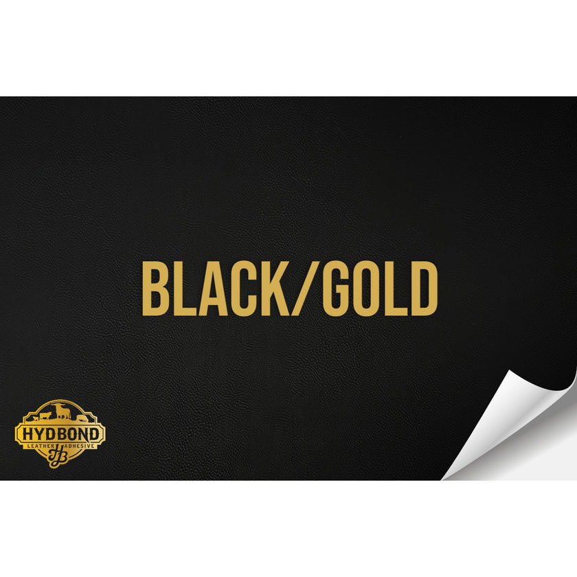BLACK/GOLD WITH ADHESIVE HYDBOND LEATHERETTE SHEET (12