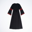 Palestinian Thobe Traditional Dress | Black with Red Tatreez Embroidery for Adults