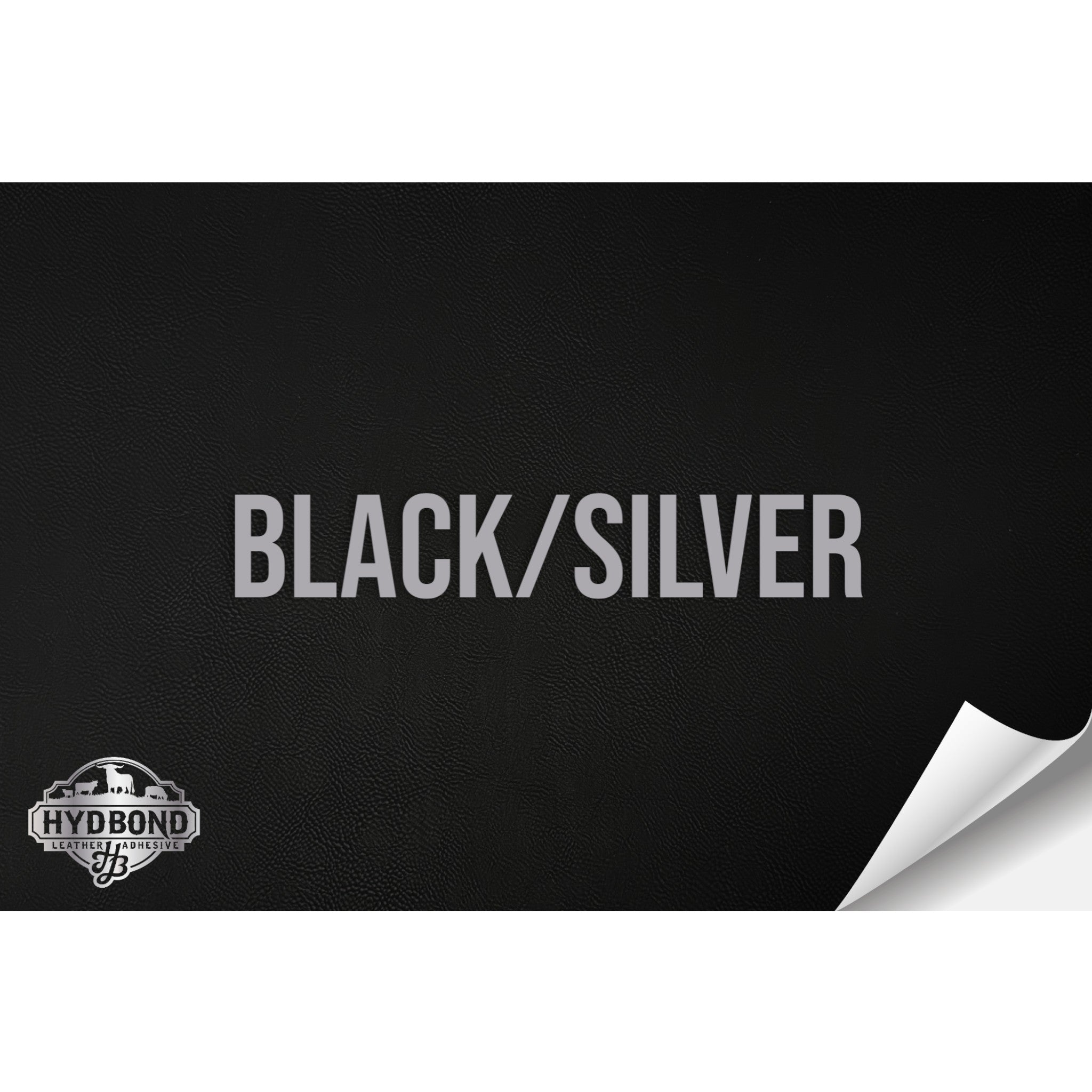 BLACK/SILVER WITH ADHESIVE HYDBOND LEATHERETTE SHEET (12