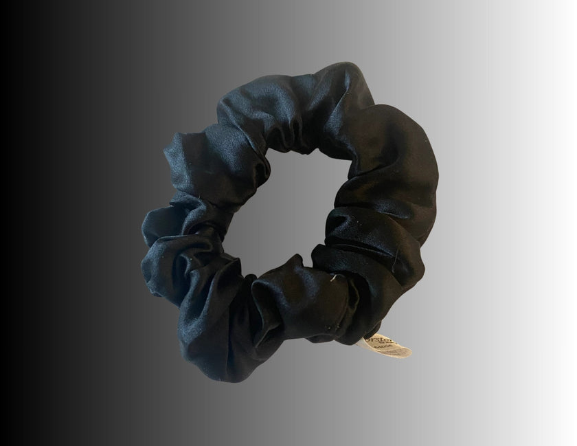 Silk Hair Scrunchie Black