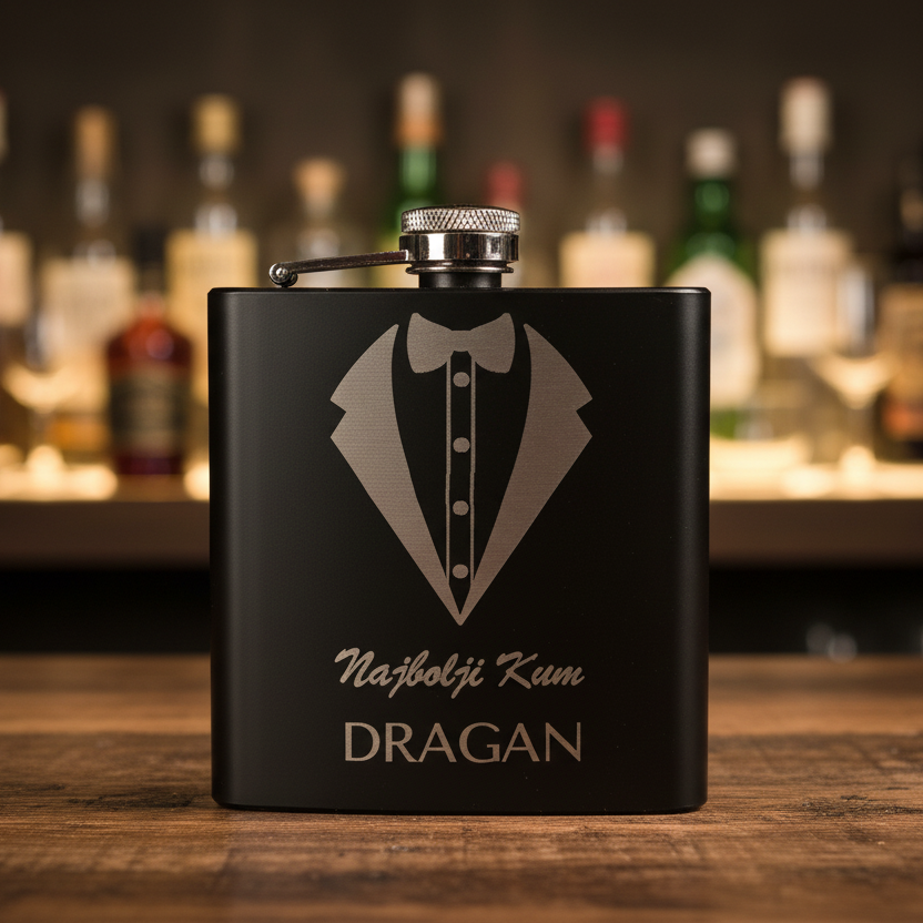 Engraved Whiskey Flask
