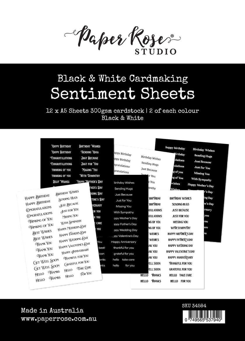 Cardmaking Sentiments Black & White 34584