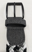Braided Belt - Black/Grey/White