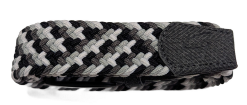 Braided Belt - Black/Grey/White