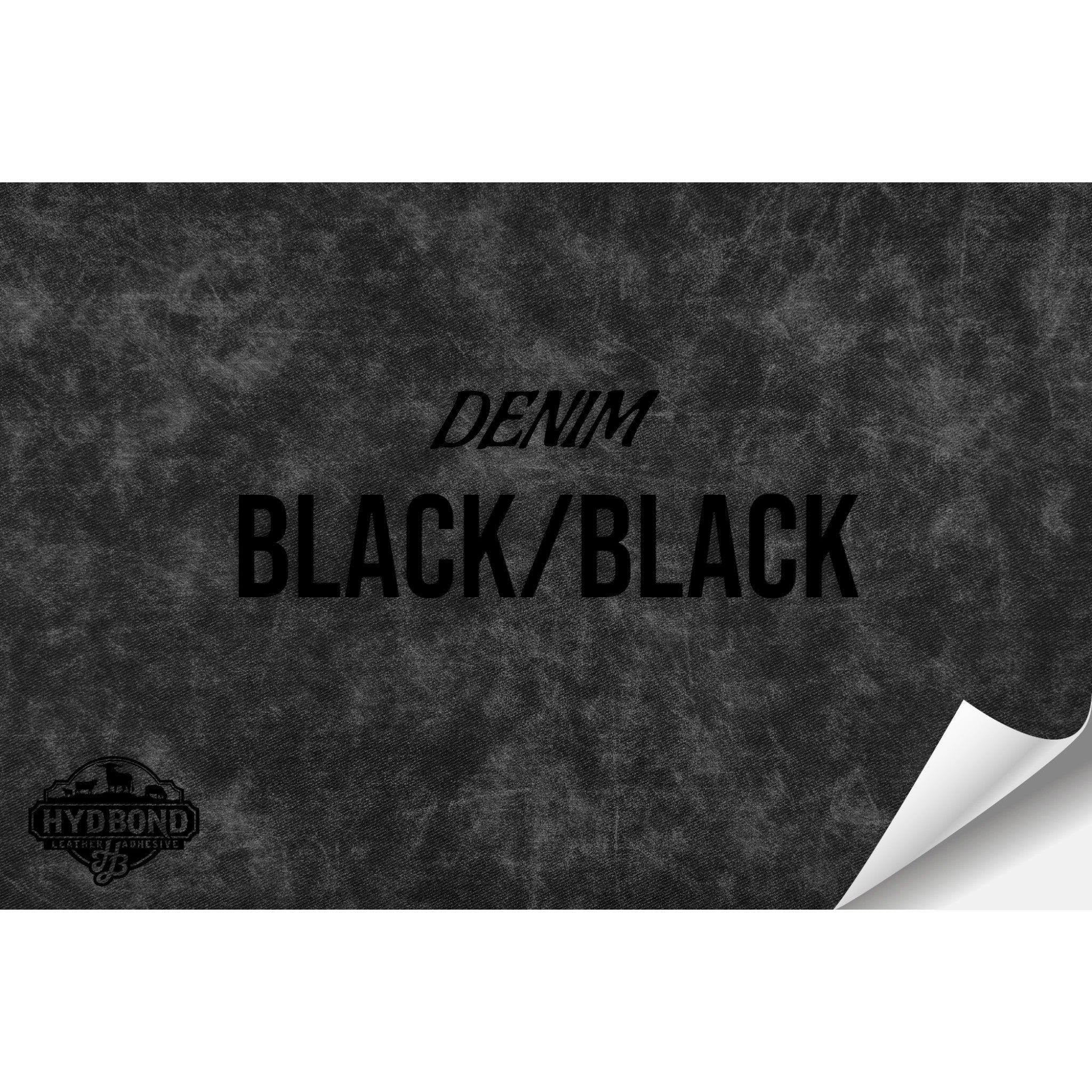 BLACK DENIM/BLACK WITH ADHESIVE HYDBOND LEATHERETTE SHEET (12