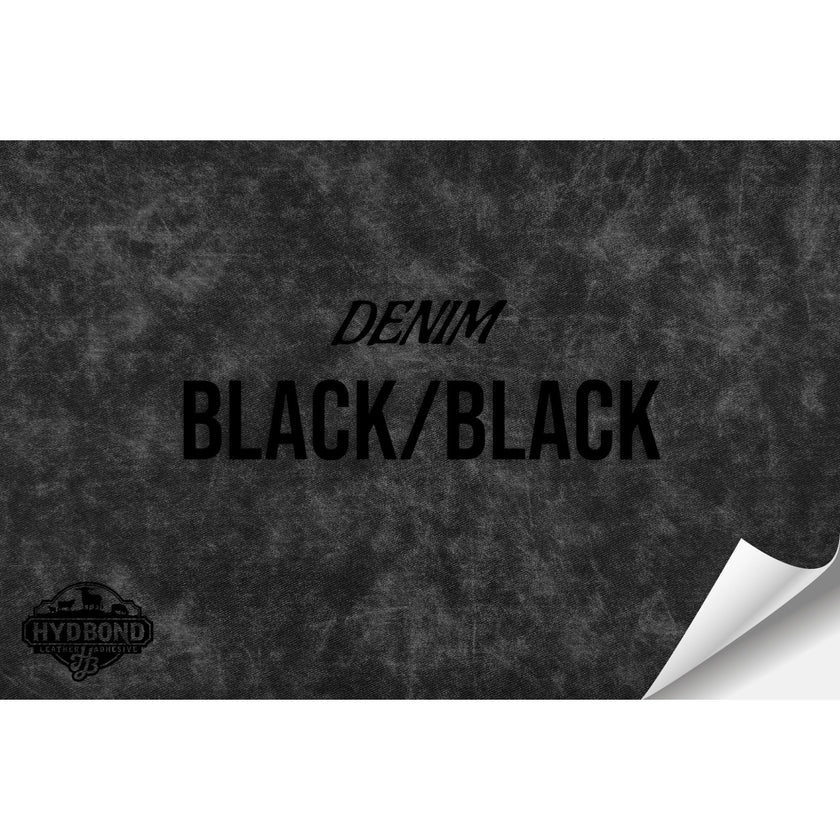 BLACK DENIM/BLACK WITH ADHESIVE HYDBOND LEATHERETTE SHEET (12