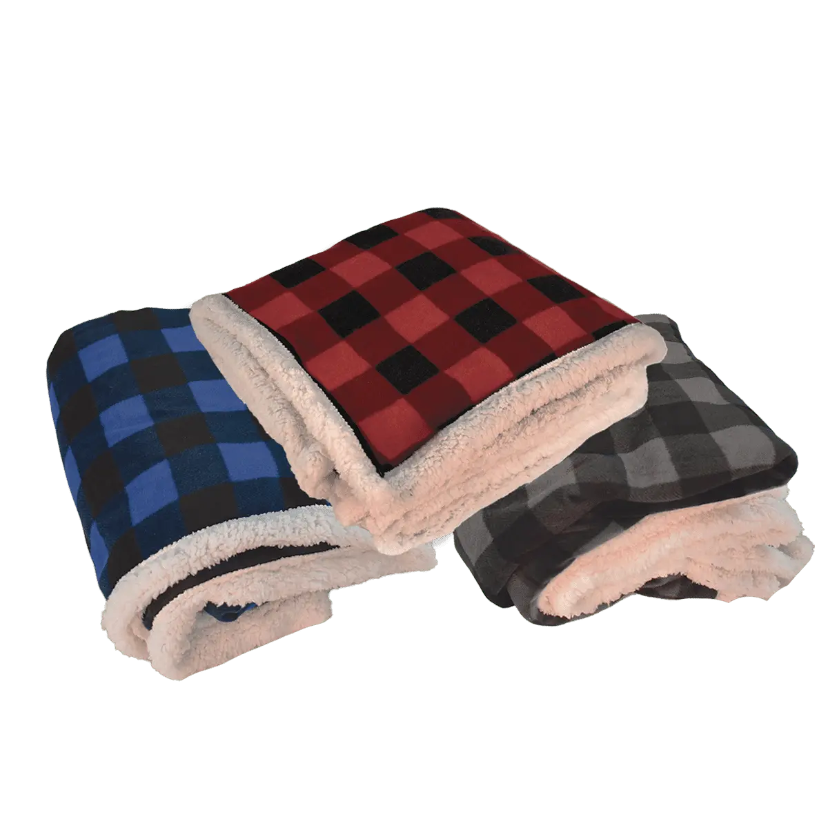 Deluxe Sherpa Throw Blanket- Buffalo Check - B5685