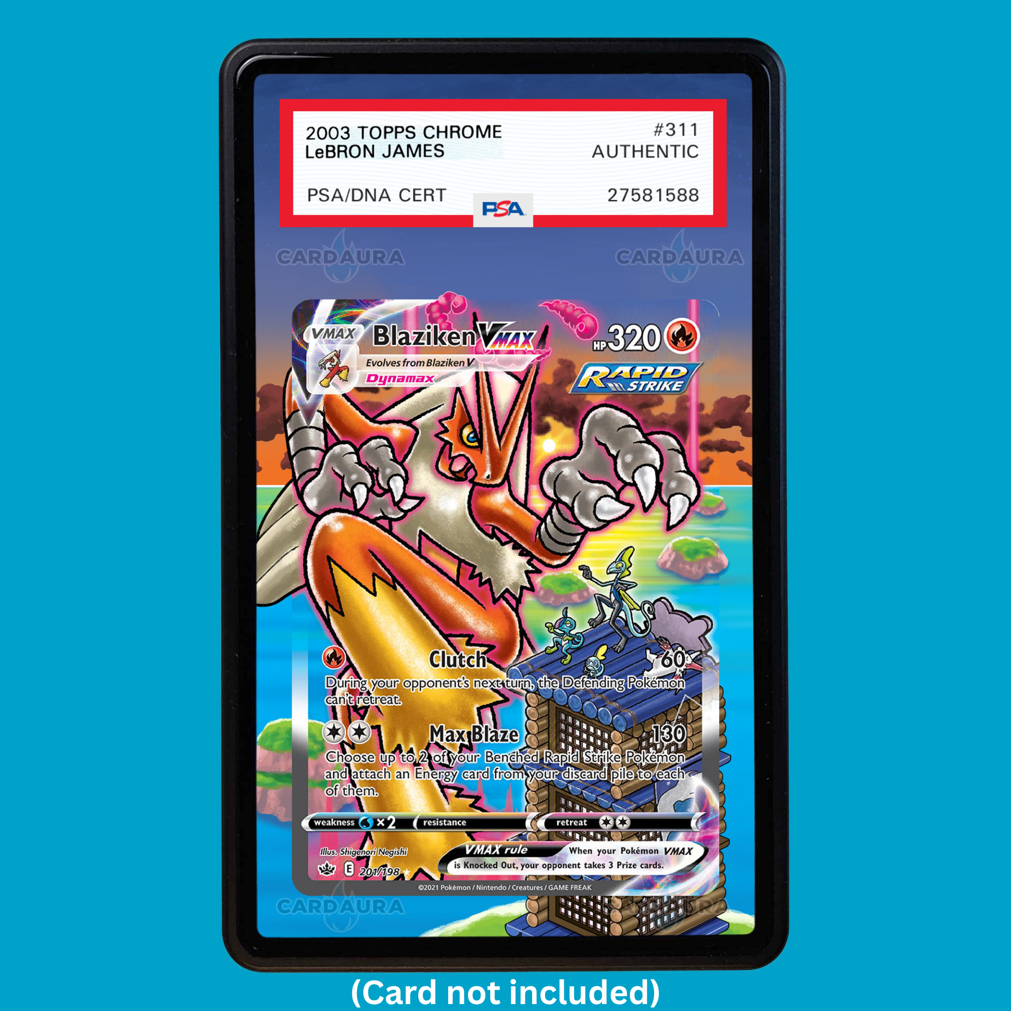 Blaziken Vmax 201/198 Chilling Reign (Graded) Display Case