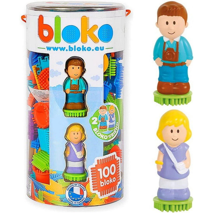 Bloko - Tube 100 Pcs Bloko With 2 - 3D Figurines - Family