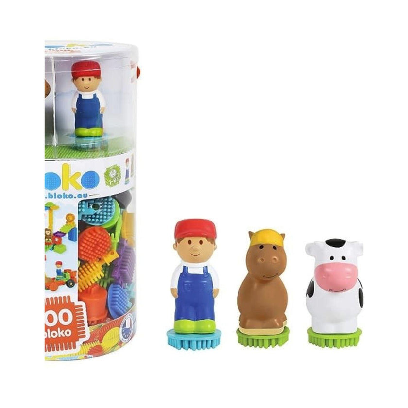 Bloko - Tube 100 Pcs Bloko With 2 - 3D Figurines - Farm