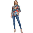 Blouse fleurie col montant