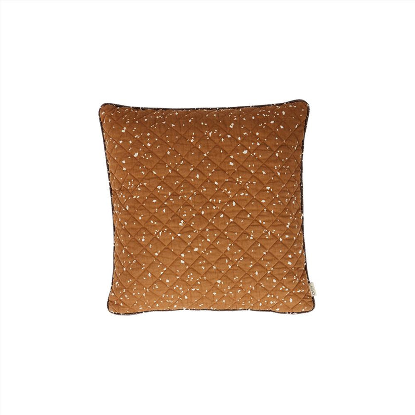 Cushion Aya Quilted - Caramel / Blue