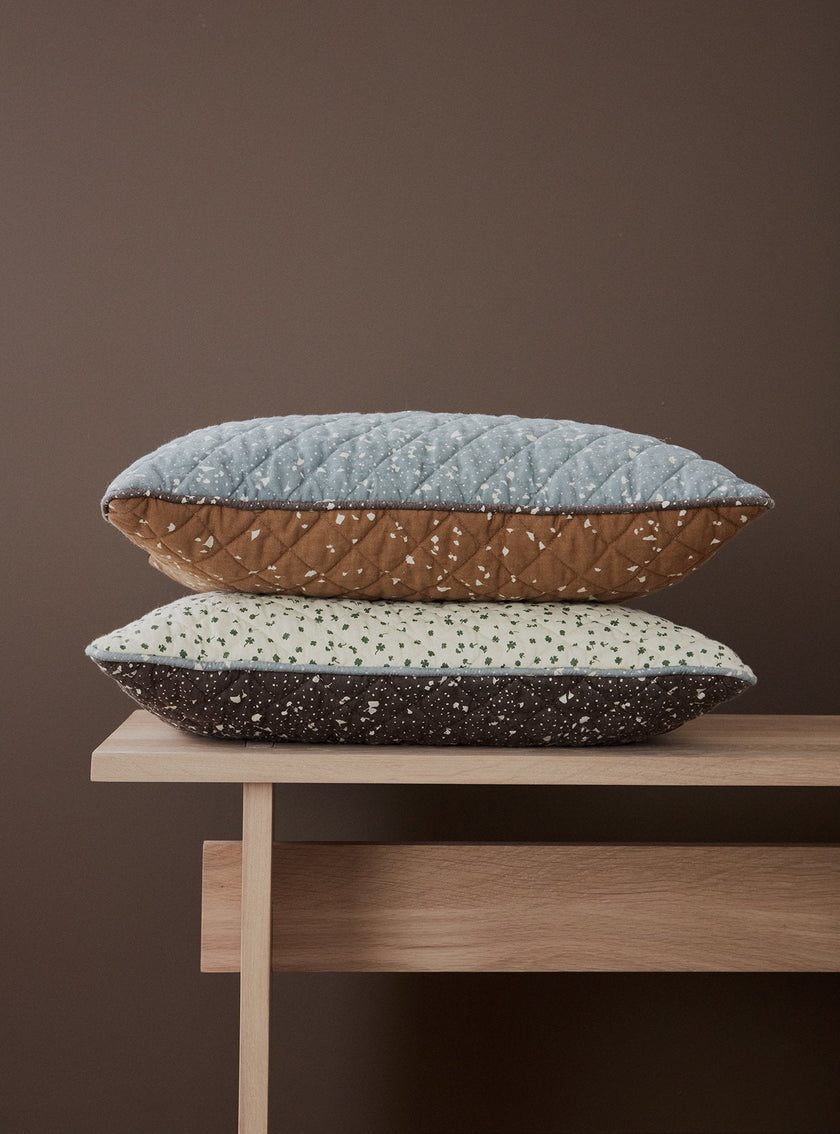 Cushion Aya Quilted - Caramel / Blue