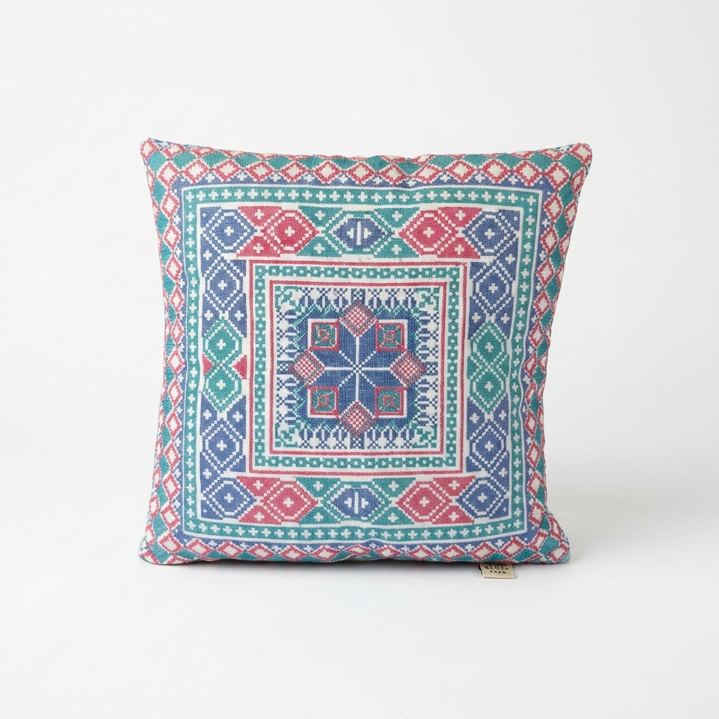 Coastal Bloom – Tatreez Embroidery | 16x16