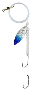 Double Hook Willow Leaf Spinner – Blue Scale Blade Lure