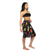 Flamingo & Fruit Print Sarong - Black