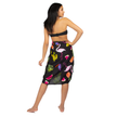 Flamingo & Fruit Print Sarong - Black