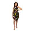 Flamingo & Fruit Print Sarong - Black